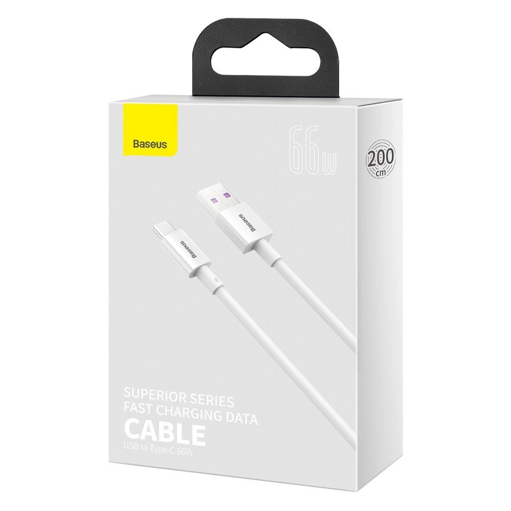 baseus superior series fast charging data cable usb to type c 66w 2m white catys a02 5.webp