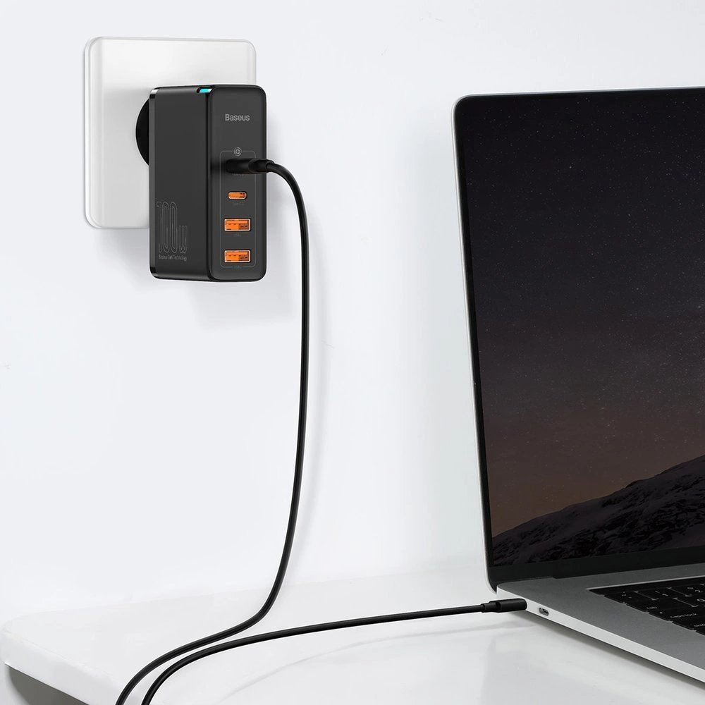 chargeur mural baseus gan2 pro 4x usb usb c qc 4 0 pd huawei scp samsung afc 100w cable ccgan2p l01 5.webp