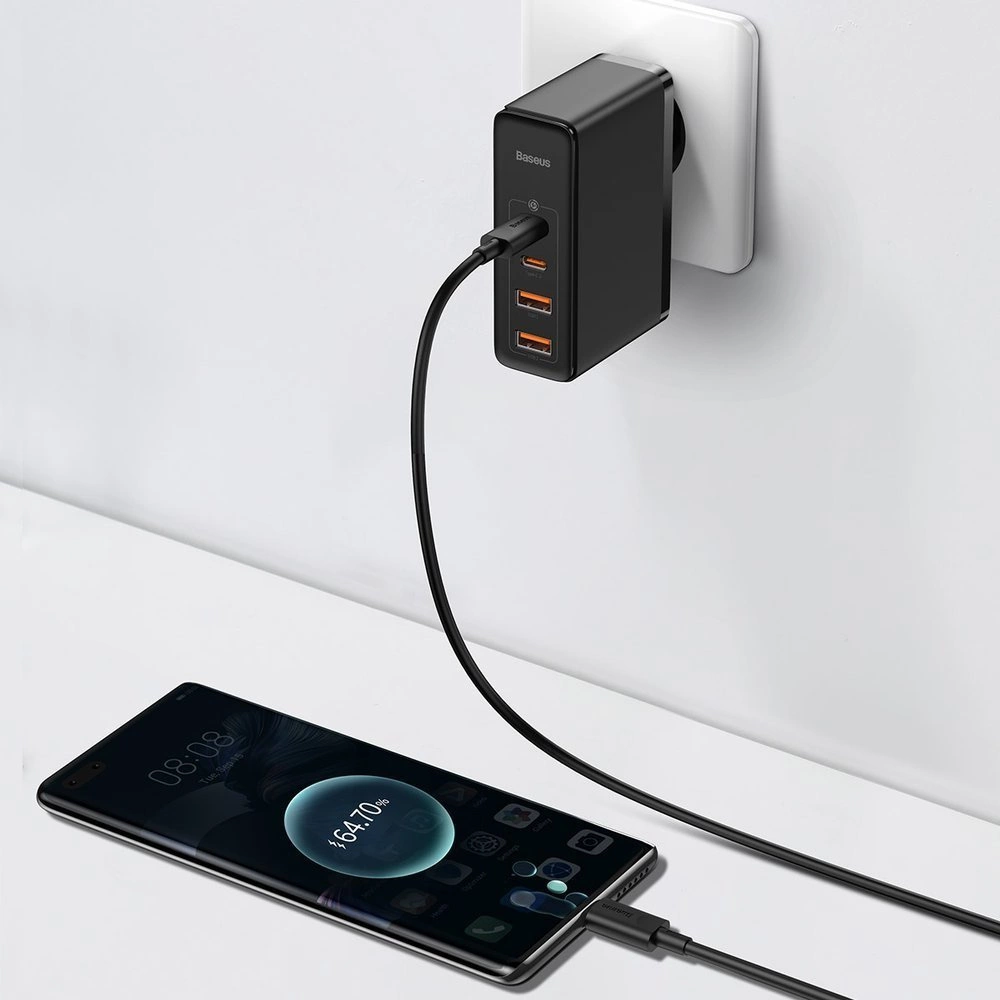 chargeur mural baseus gan2 pro 4x usb usb c qc 4 0 pd huawei scp samsung afc 100w cable ccgan2p l01 6.webp