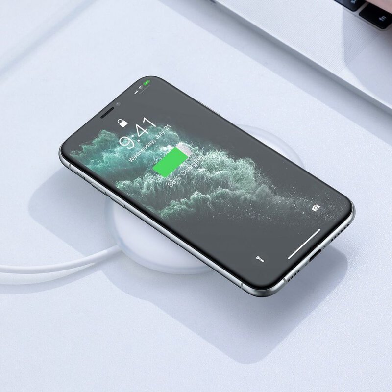 Chargeur sans fil Baseus Jelly QC 3.0, 15W, Blanc (WXGD-02) - Gtel chargeur sans fil baseus jelly qc 3 0 15w blanc wxgd 02 4.jpg