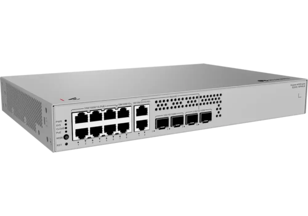 commutateur administrable huawei ekitengine s220s 10pn4jx 8 ports gigabit 2 ports 25 gigabits poe 2 ports sfp 10 gigabits et 2 ports sfp 25 gigabits 98012475