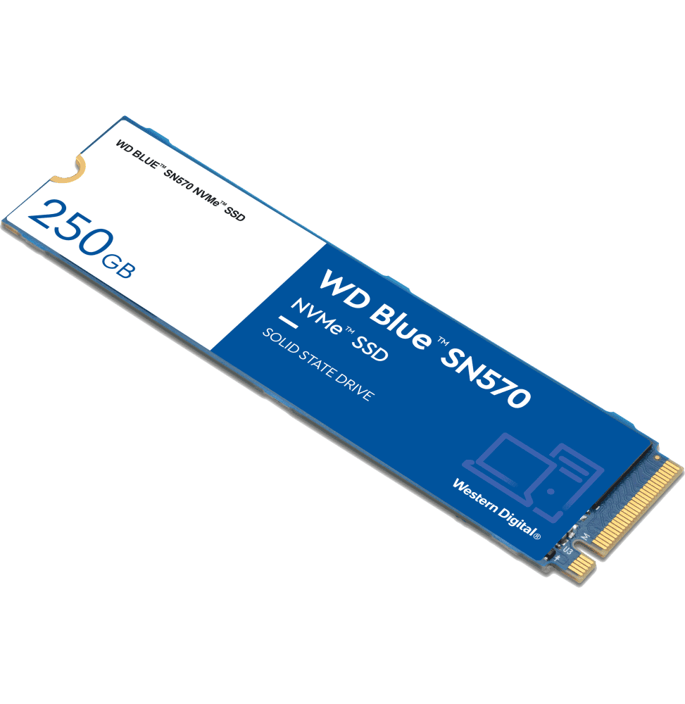 Disque dur interne SSD Western Digital Blue SN570 M.2 2280 PCIe NVMe 250 Go (WDS250G3B0C) - Gtel disque dur interne ssd nvme western digital blue sn570 250 go wds250g3b0c 2.png