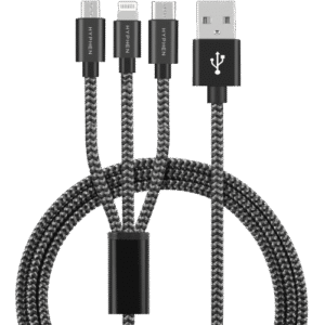 HYPHEN 3 in 1 (Lightning+Type C+Micro-USB) Cable - 1M (HCB-USB31871)