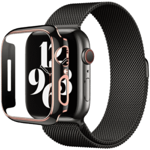 HYPHEN Apple Watch Frame Protector 41mm - Black and Rose Gold (HAW-FP41BKRG7347)