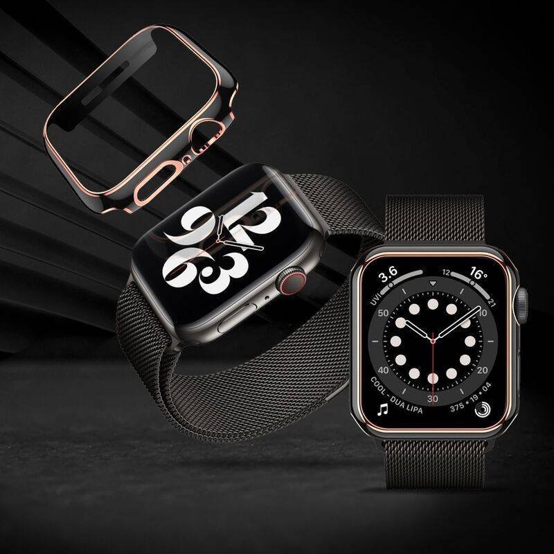 hyphen apple watch frame protector 41mm black and rose gold haw fp41bkrg7347 2.jpg