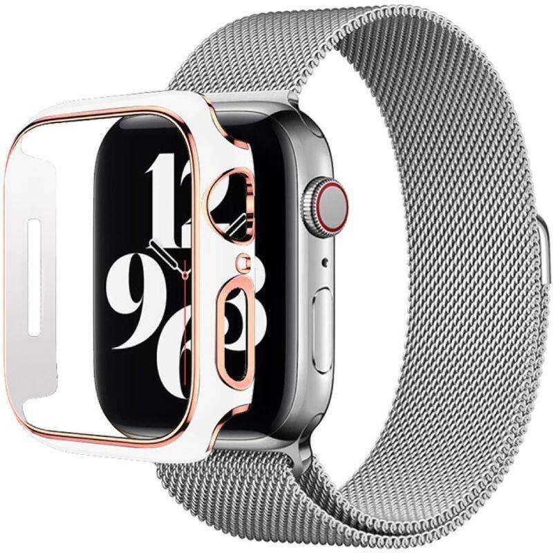 hyphen apple watch frame protector 41mm white and rose gold haw fp41wrg7354 6.jpg