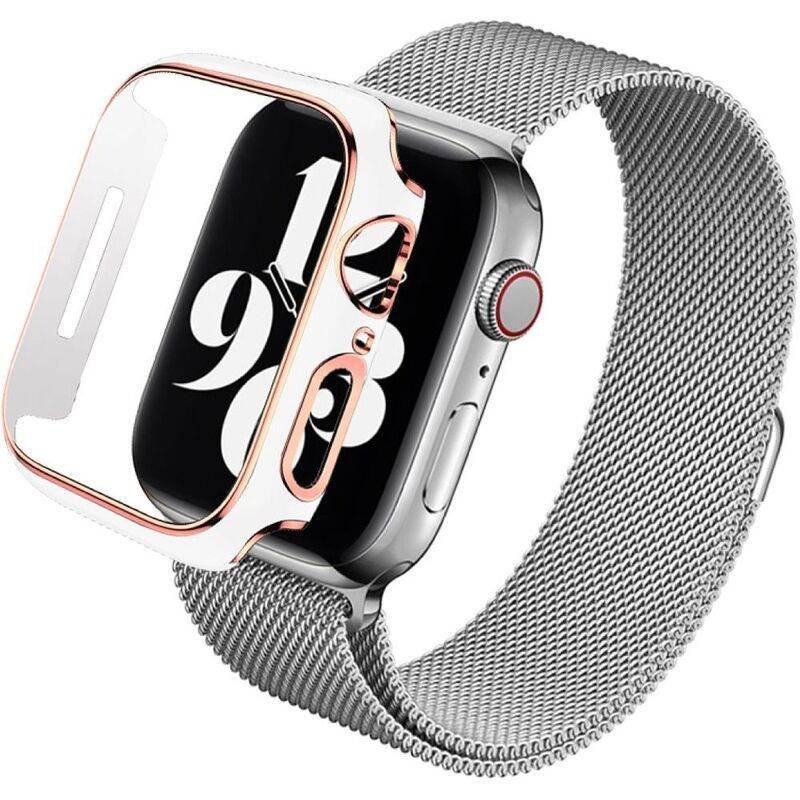 hyphen apple watch frame protector 41mm white and rose gold haw fp41wrg7354 7.jpg
