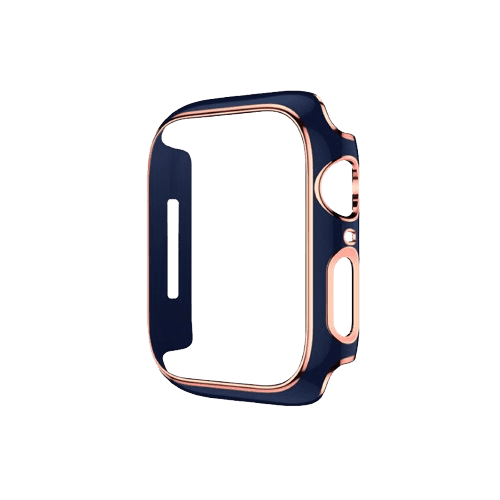 hyphen apple watch frame protector 45mm blue and rose gold haw fp45blrg7767 1.png