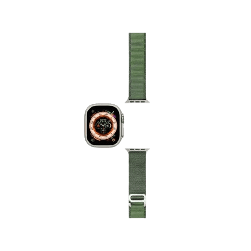 HYPHEN Watch Strap - Apple Ultra 49mm - Nylon Loop Medium - Green (HWS-AUMGN496494) - Gtel hyphen watch strap apple ultra 49mm nylon loop medium green hws aumgn496494 1.png