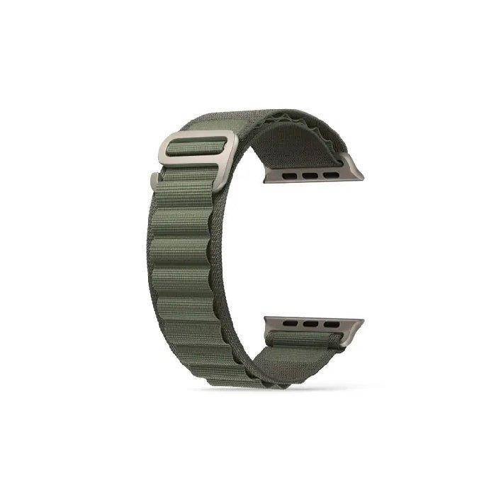 HYPHEN Watch Strap - Apple Ultra 49mm - Nylon Loop Medium - Green (HWS-AUMGN496494) - Gtel hyphen watch strap apple ultra 49mm nylon loop medium green hws aumgn496494 3.jpeg