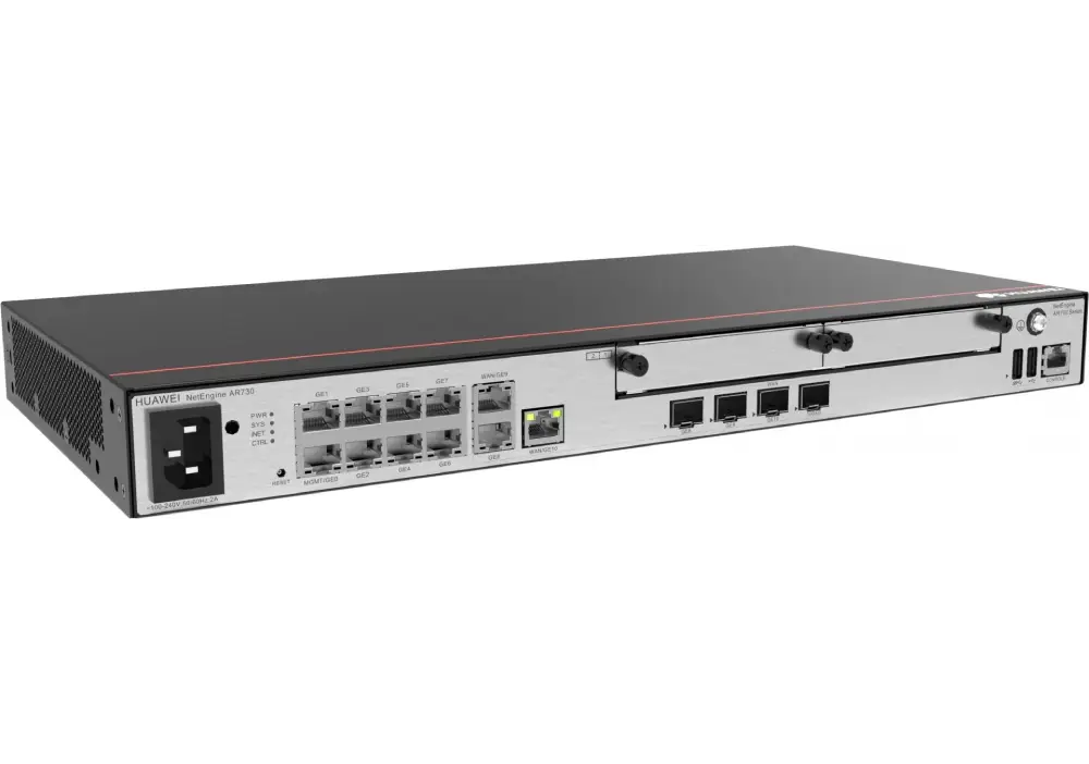 routeur professionnel huawei netengine ar730 2 ports wan ge combines 1 port wan sfp 10 ge 9 ports lan ge 2 ports usb et 2 emplacements sic 02354gbm 001 (3)